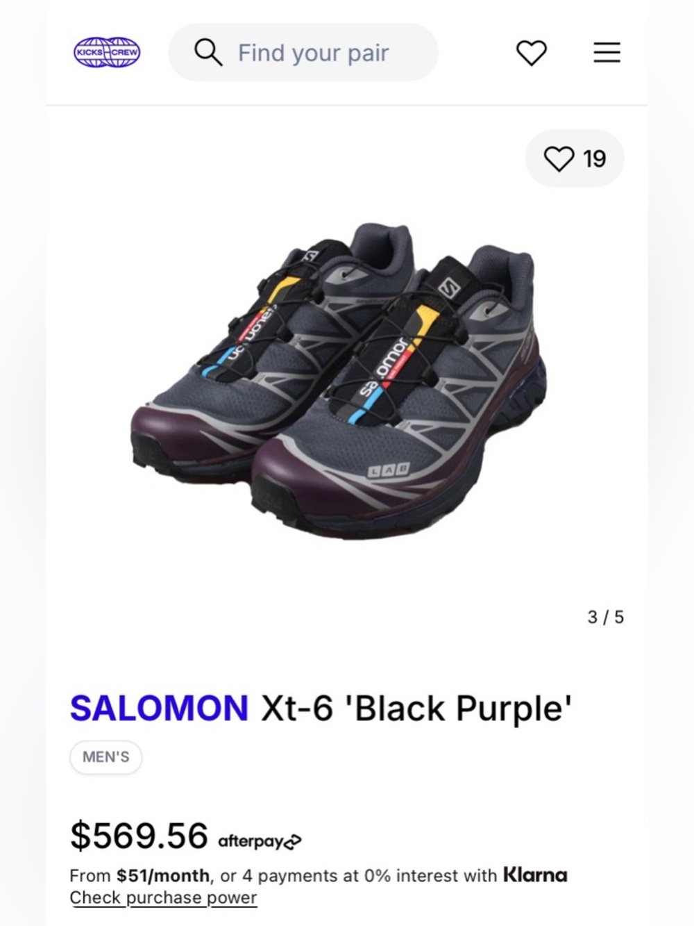 Salomon XT-6 Ebony Evening Blue Trail Sneakers - Picture 9 of 9